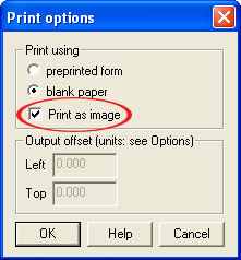 Print as image setting is activated