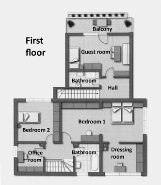 Correction of a distorted floor plan - result