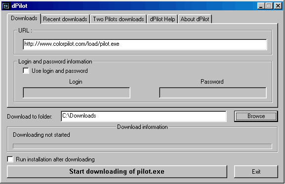 dPilot - dPilot - Interface for GNU WGet Downloader