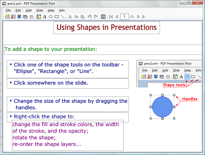 PDF Presentation Pilot 1.1 screenshot