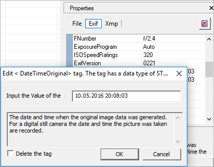 Advanced editing of EXIF and IPTC