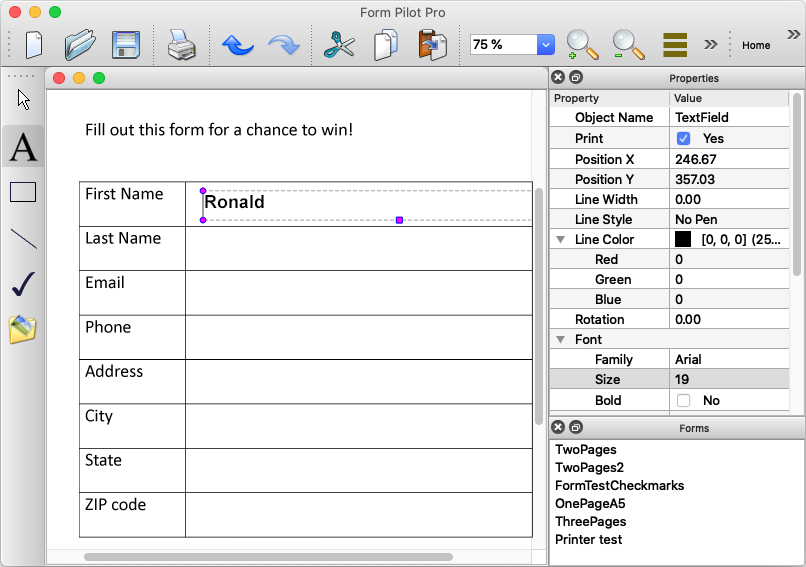 Form Pilot for Mac - screenshot