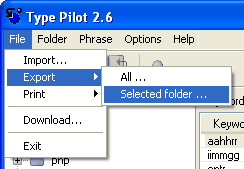 Choose File - Export - Selected Folder