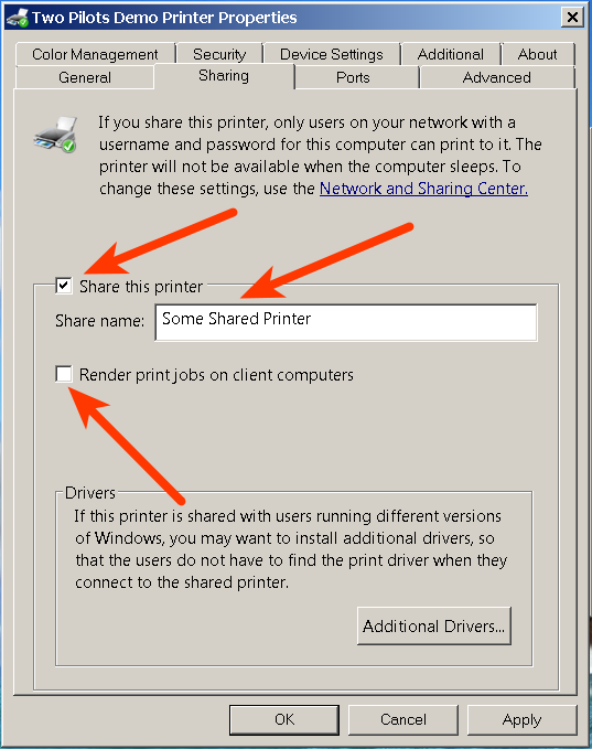 How to share the virtual printer